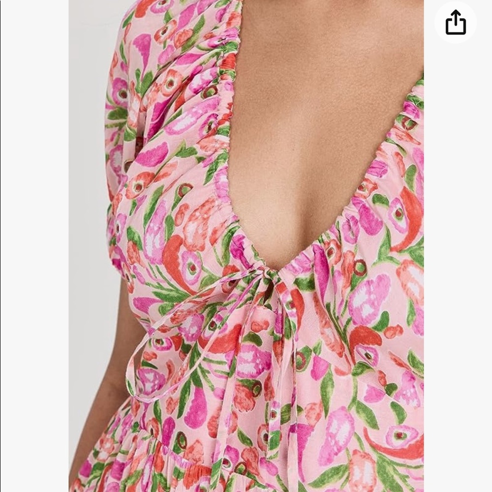 Banjanan XS Norman midi dress - pink/orange floral print - Picture 2 of 6